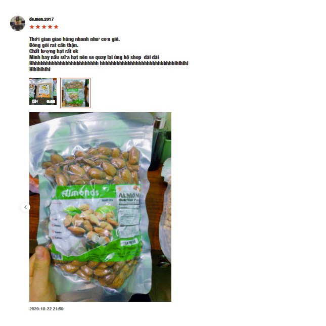 500g Hạnh Nhân Sống Tách Vỏ Nhập Khẩu Mỹ | BigBuy360 - bigbuy360.vn