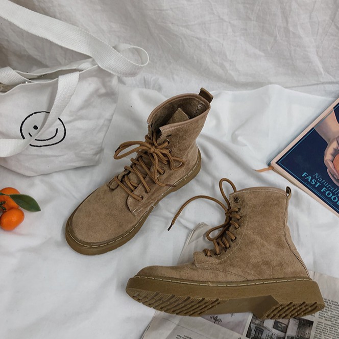 Giày cao cổ da lộn vintage ulzzang 🍂 | BigBuy360 - bigbuy360.vn