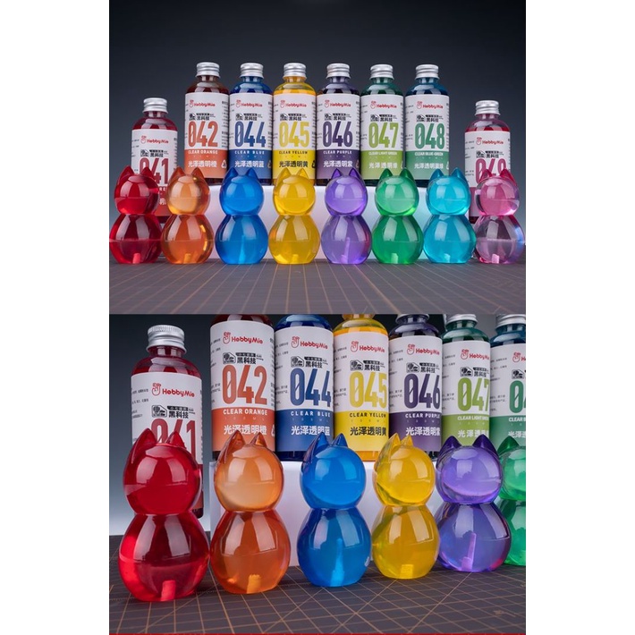 Hobby Mio: Sơn mô hình pha sẵn màu Cơ bản - Clear - Metalic 100ml tặng kèm nắp vặn triết sơn