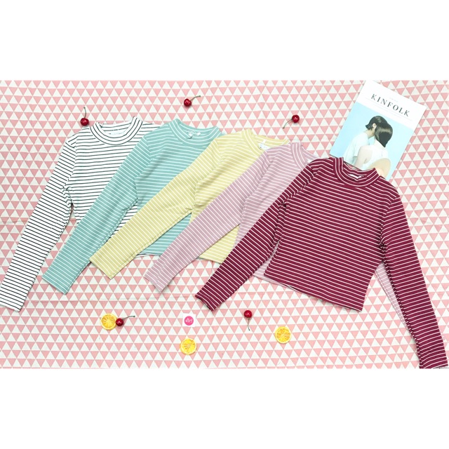 ÁO CROPTOP TAY DÀI KẺ SỌC