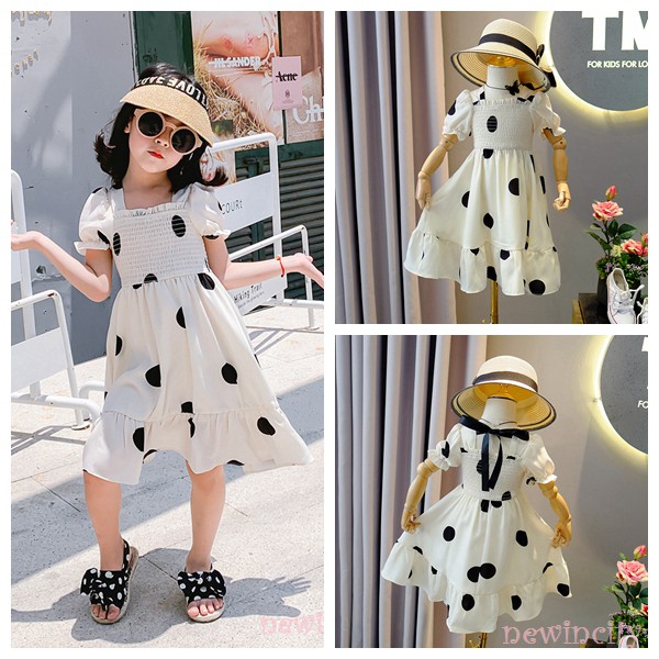 Đầm họa tiết chấm bi xinh xắn cho bé gái