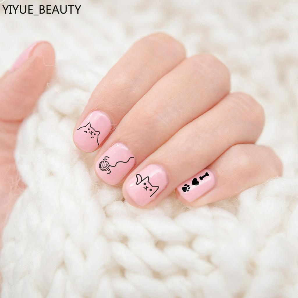 [Hàng mới về] Khuôn in hình mèo yt móng bằng thép không gỉ dễ thương 6x6cm