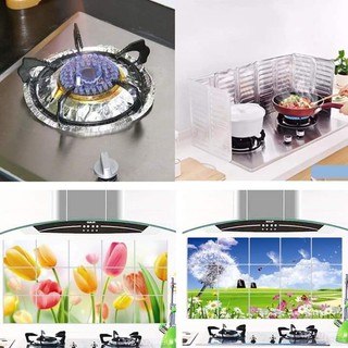 Combo 1 tấm chắn bếp ga + 10 miếng lót bếp ga+ 1 tranh dán bếp cách nhiệt cỡ lớn