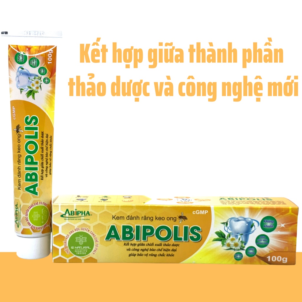 kem đánh răng keo ong dược liệu Abipolis 100g