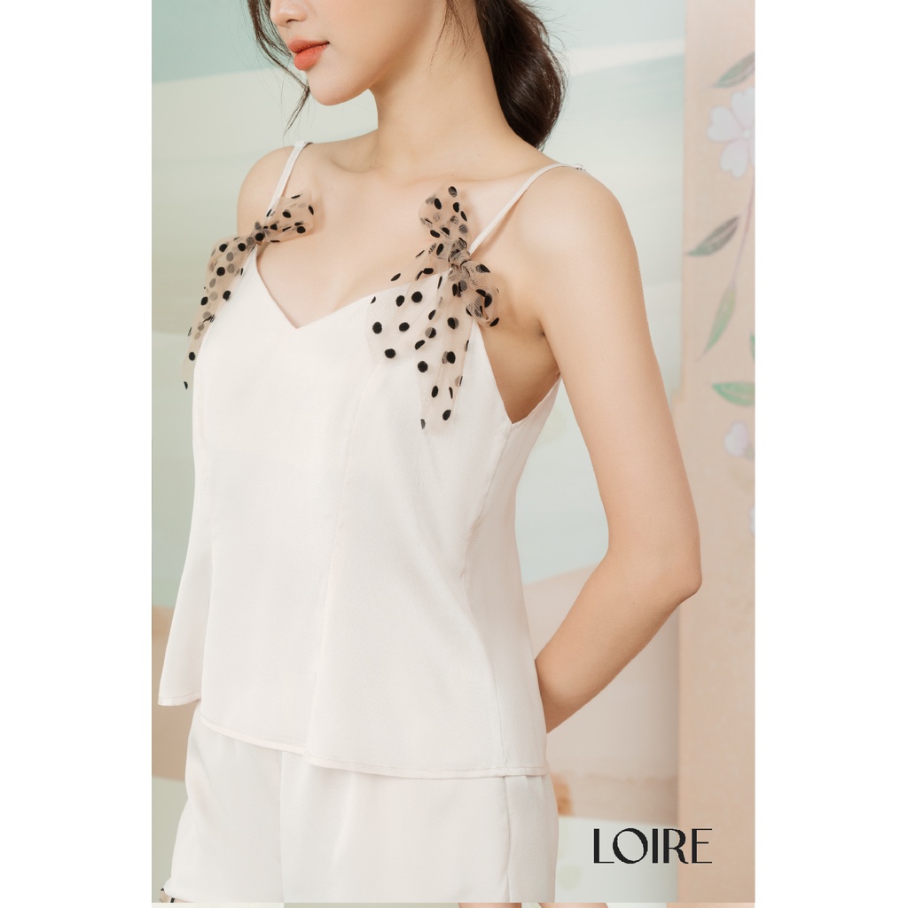 Bộ Đồ Ngủ Lụa Phối Nơ Lưới Điệu Đà Loirechic BDN32