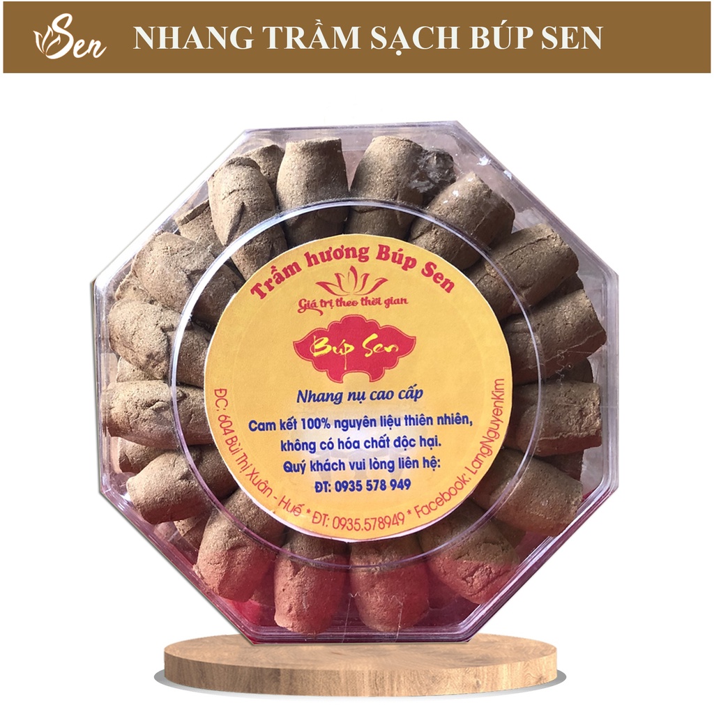 Hương Nụ Trầm Sạch Búp Sen Huế dùng lư xông hộp 40 viên phổ thông Hương Trầm Sạch Búp Sen