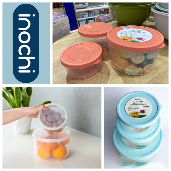 Hộp Tròn Đựng Thực Phẩm Kháng Khuẩn Tiêu Chuẩn Nhật Bản, Hộp Đựng Thực Phẩm INOCHI An Toàn,Không Mùi