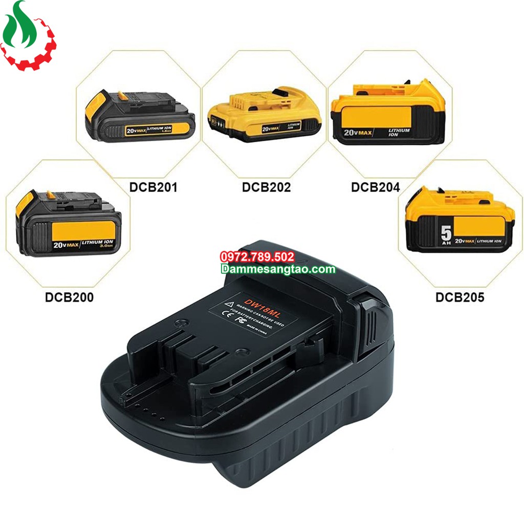Đế chuyển pin dewalt 18V sang máy milwaukee 18V
