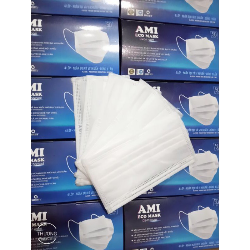 1 Hộp Khẩu Trang Y Tế Mầu trắng 4 lớp AMI (50 chiếc 1 hộp) | BigBuy360 - bigbuy360.vn