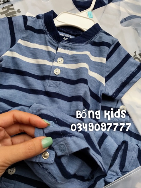 Body Đùi Bé Trai Kẻ Ngang Navy Carters