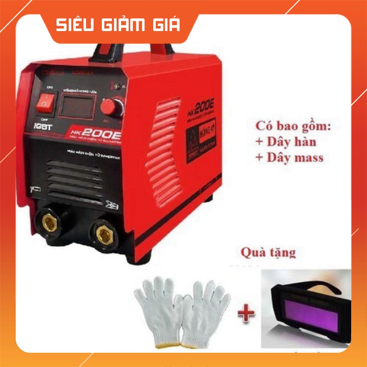 Máy hàn điện từ Hồng Ký HK 200E tặng kính hàn điện tử cao cấp