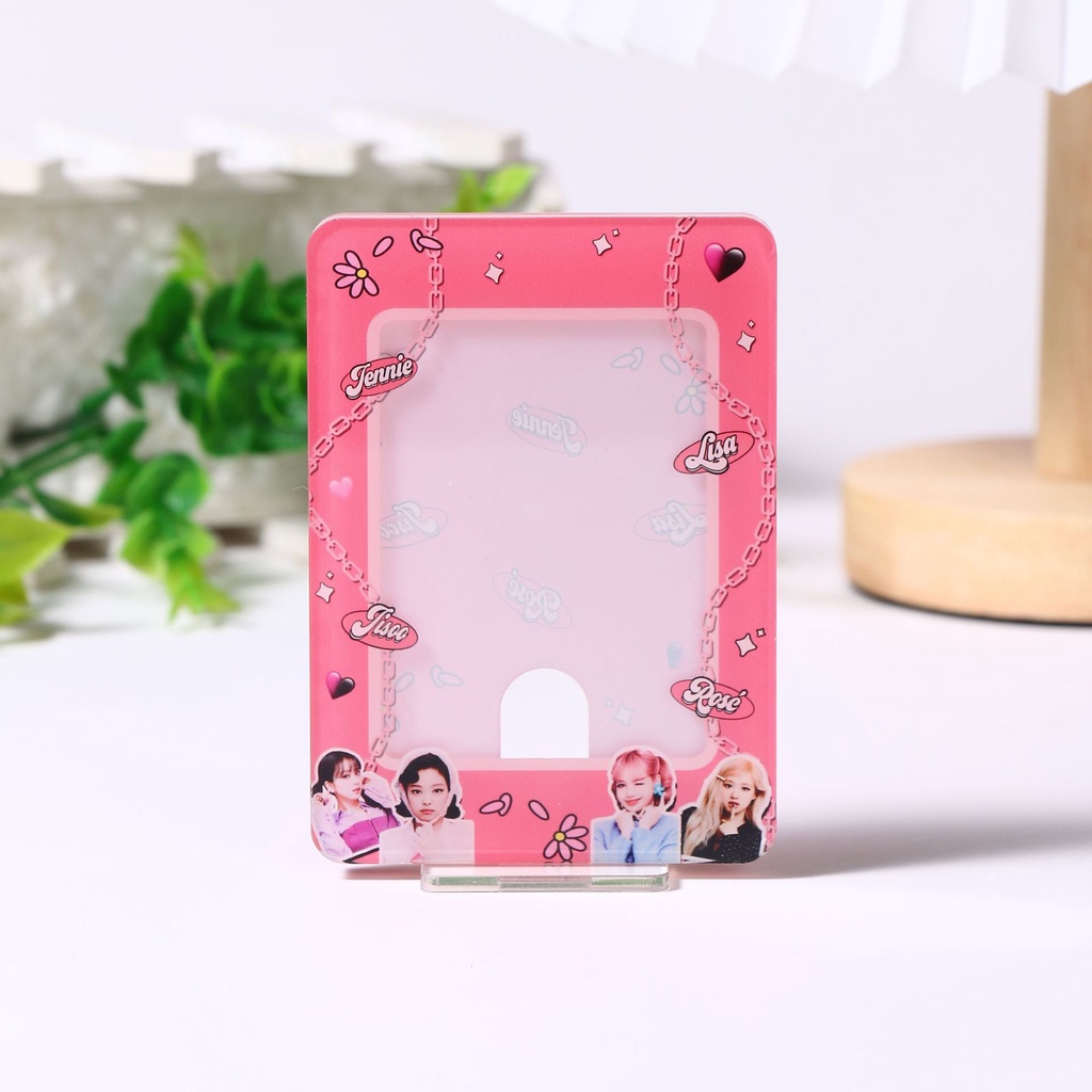 Bộ Giá Đỡ Trưng Bày Thẻ Hình Nhóm Nhạc Kpop BTS Blackpink Aespa En Twice Sk