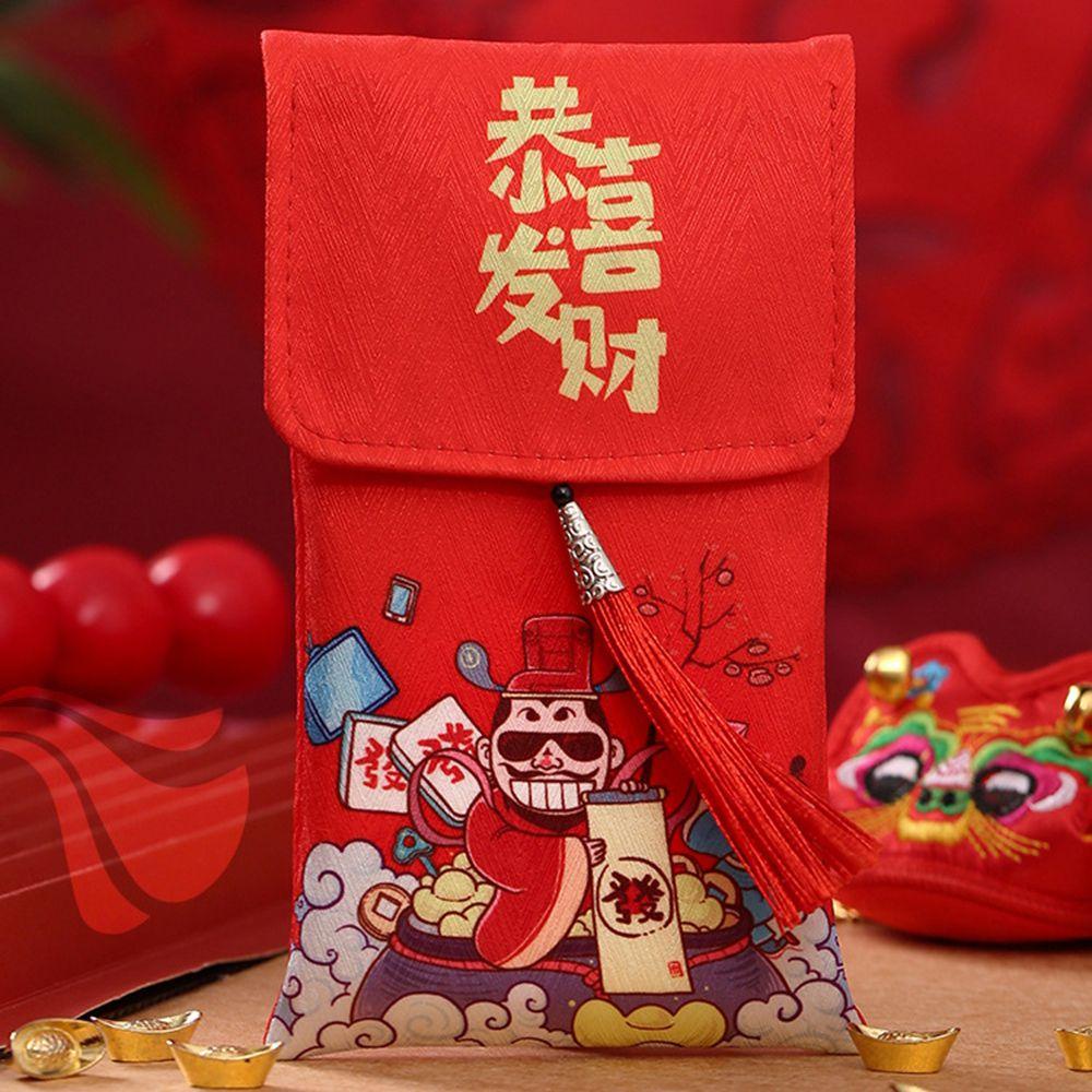 Bao Lì Xì Đỏ Thêu Họa Tiết Phong Cách Trung Hoa Cho Năm Mới
