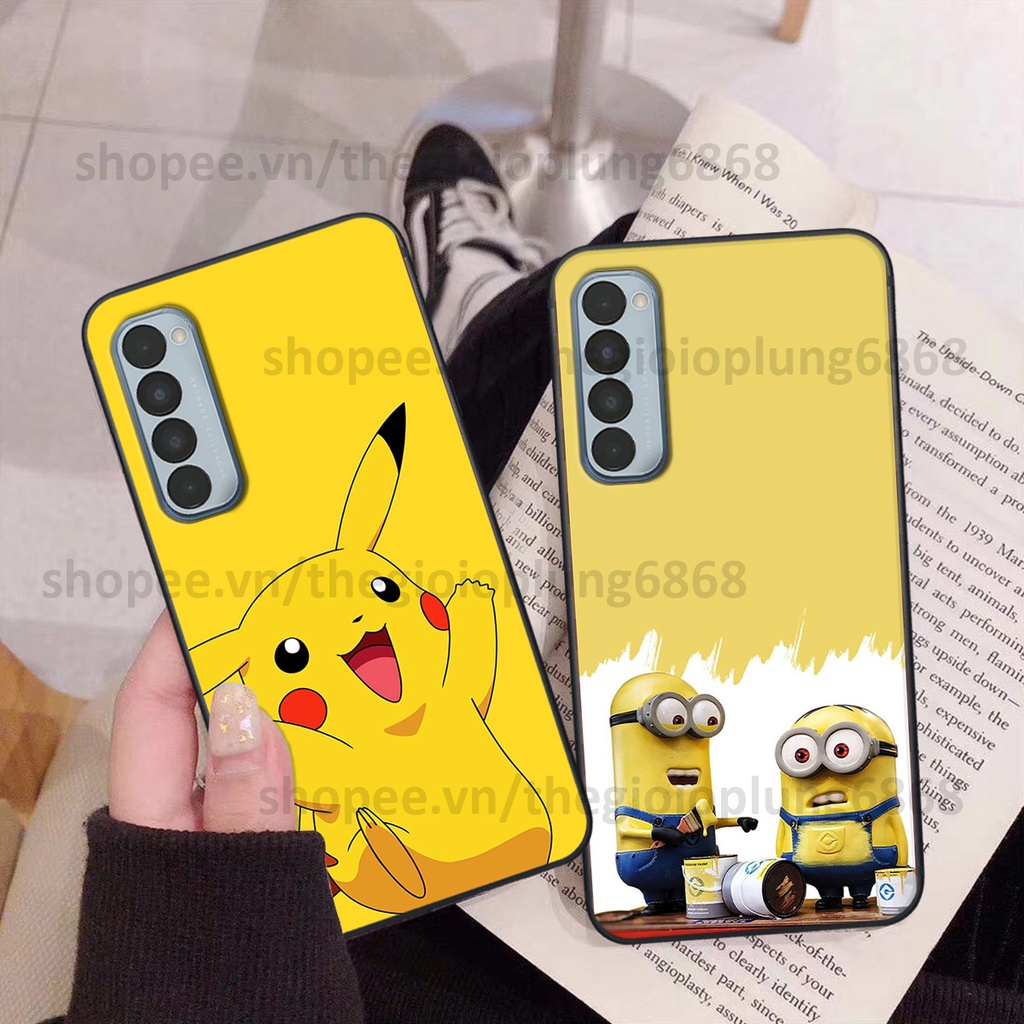 Ốp Oppo Reno4 / Reno4 Pro / Reno 4 in hình siêu xinh, ngộ nghĩnh đáng yêu pikachu, minion