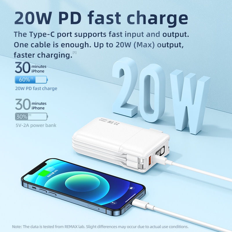 Pin sạc dự phòng Remax RPP-267 20000mAh 22.5W kiêm củ sạc và giá đỡ đa năng - Hãng phân phối