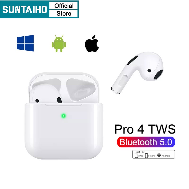 Tai Nghe Bluetooth Không Dây Mini Suntaiho Pro 4 TWS Âm Thanh Hifi I9000 Cho Tập Thể Thao / Chơi Game