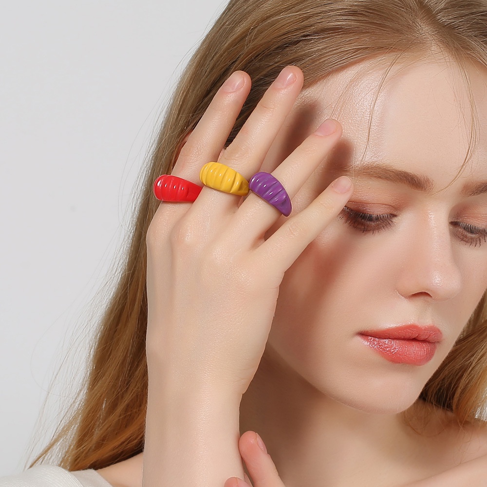 Nhẫn Dạng Hở Bằng Nhựa Acrylic Nhiều Màu Thời Trang Hàn Quốc