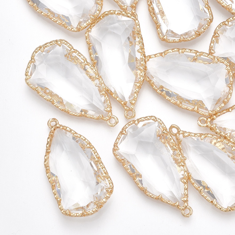 Set 1/5 Mặt Dây Chuyền Đồng Thau Mạ Vàng/Bạc Mặt Tròn Đa Dạng 20x16x5.5mm 1.5mm