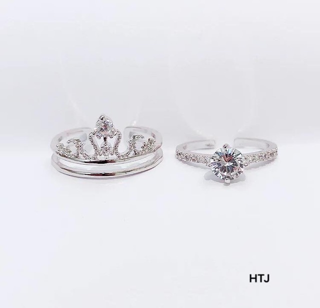 NHẪN NỮ BẠC TA - NHẪN NỮ VƯƠNG MIỆN 2 IN 1