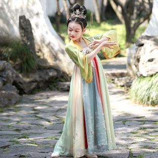 Sản phẩm mới◑Cô gái hanfu ban đầu trang phục mùa thu trang phục cổ đại phong cách trung quốc trẻ em áo lót siêu tiên cô
