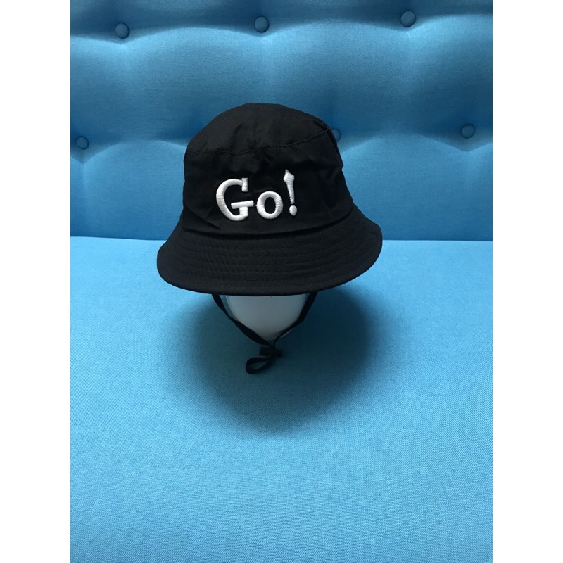 Nón vành tròn cho bé thêu Go đen cho bé từ 1-3 tuổi