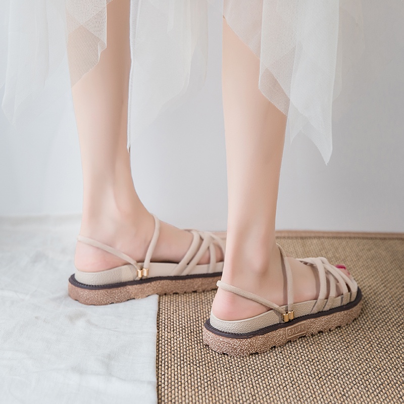 Giày sandal IELGY đế bằng thời trang thanh lịch cho nữ