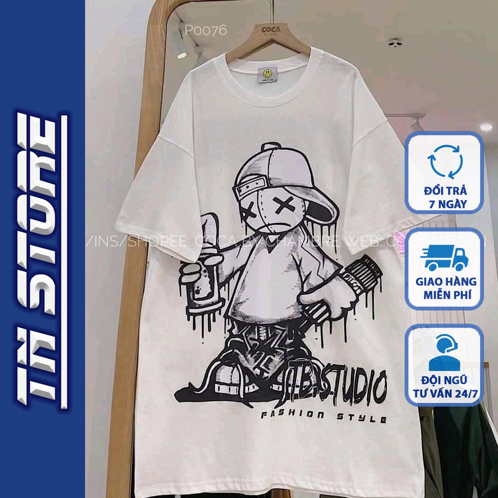 Áo thun tay lỡ form rộng TB STUDIO Unisex,  Áo đôi nam nữ chất cotton dày dặn - TNStore | BigBuy360 - bigbuy360.vn