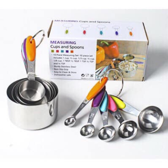 Bộ cup + thìa đong inox cao cấp