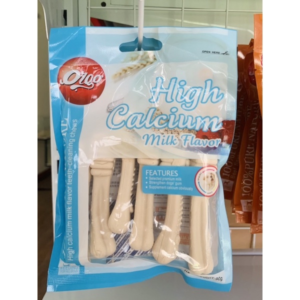 Túi 6 xương gặm làm sạch răng cho chó-mèo vị sữa ,vị thịt bò và rau củ ORGO