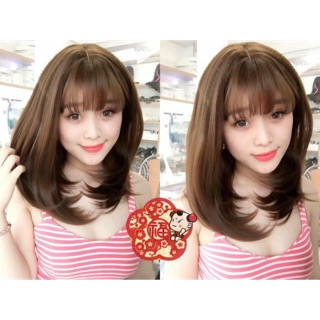 tóc giả Nguyên đầu lửng cúp +lưới trùm