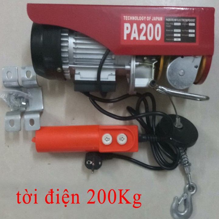 máy tời điện PA200 tải 200kg cáp 12 mét