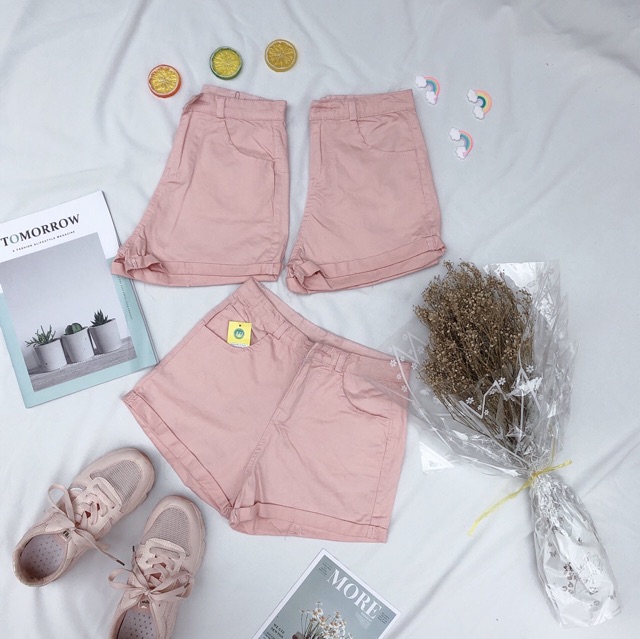 Quần short kaki lật lai