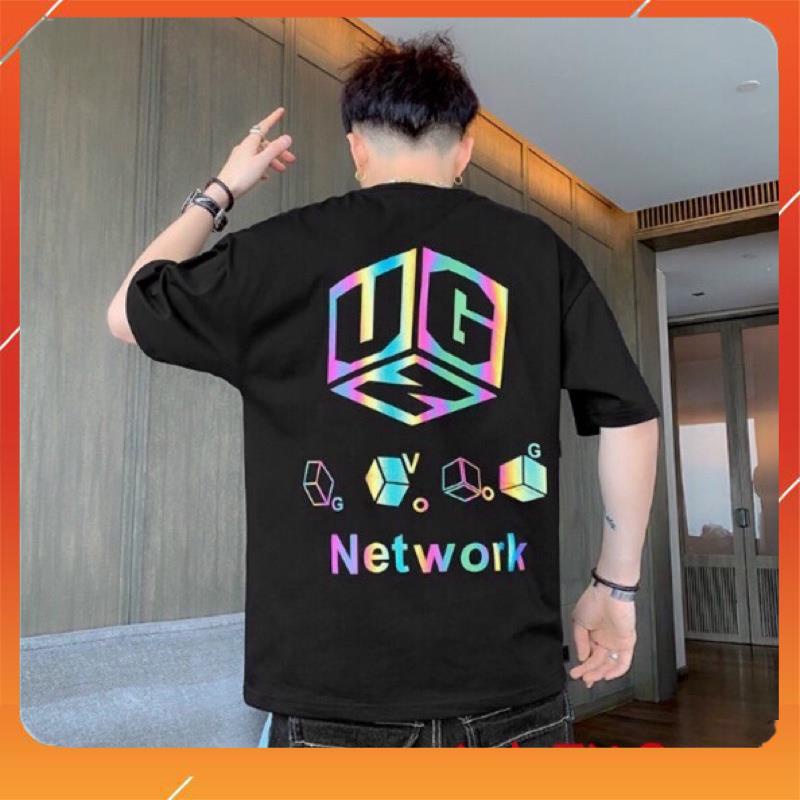 Áo thun tay lỡ phản quang phông Unisex nam nữ chất Premium Cotton oversize đến 75kg form rộng co dãn 4 chiều Network A09