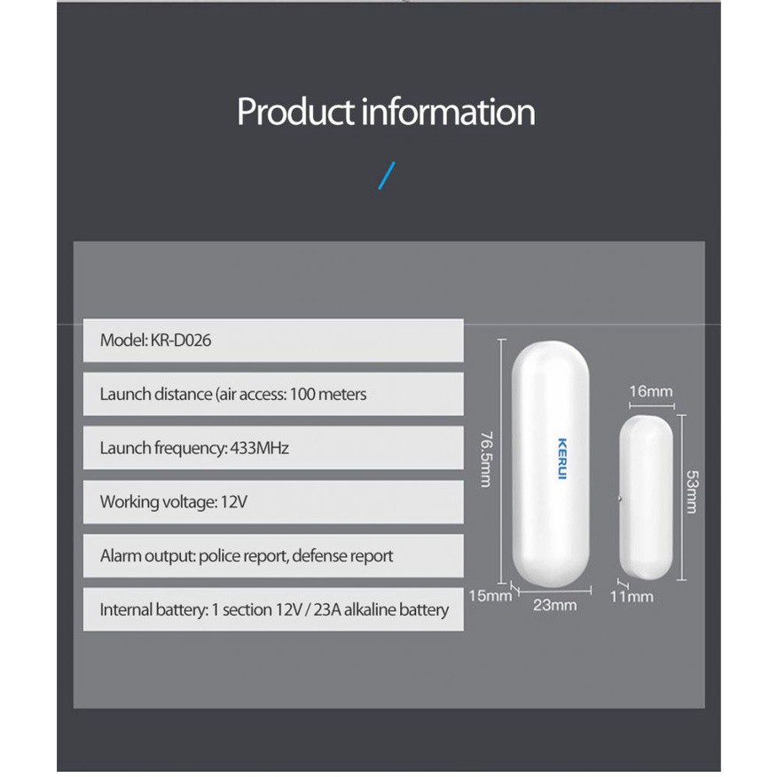 Cảm Biến Không Dây Gắn Cửa 433mhz | BigBuy360 - bigbuy360.vn