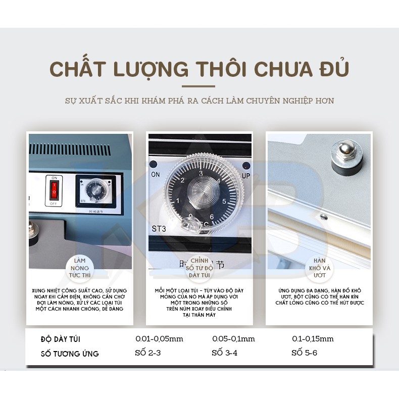 Máy hàn miệng túi dập chân FRE700 KCB - 800W 2c/t