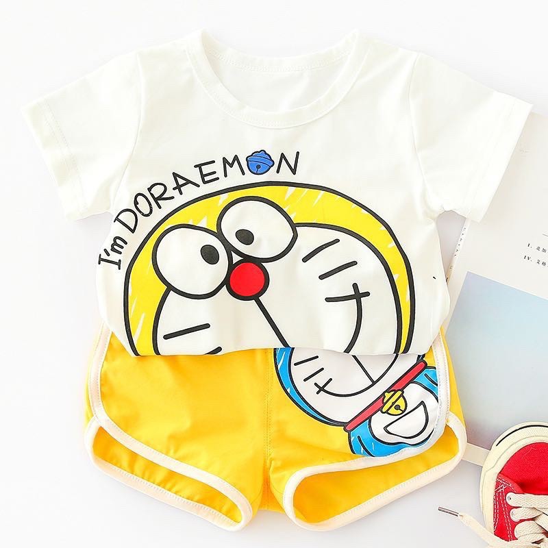 Quần Áo Trẻ em Bi Kids Bộ Cộc Tay Thời Trang Cho Bé Doremon Đáng Yêu Ngộ Nghĩnh Chất Cotton Tuyệt Đẹp