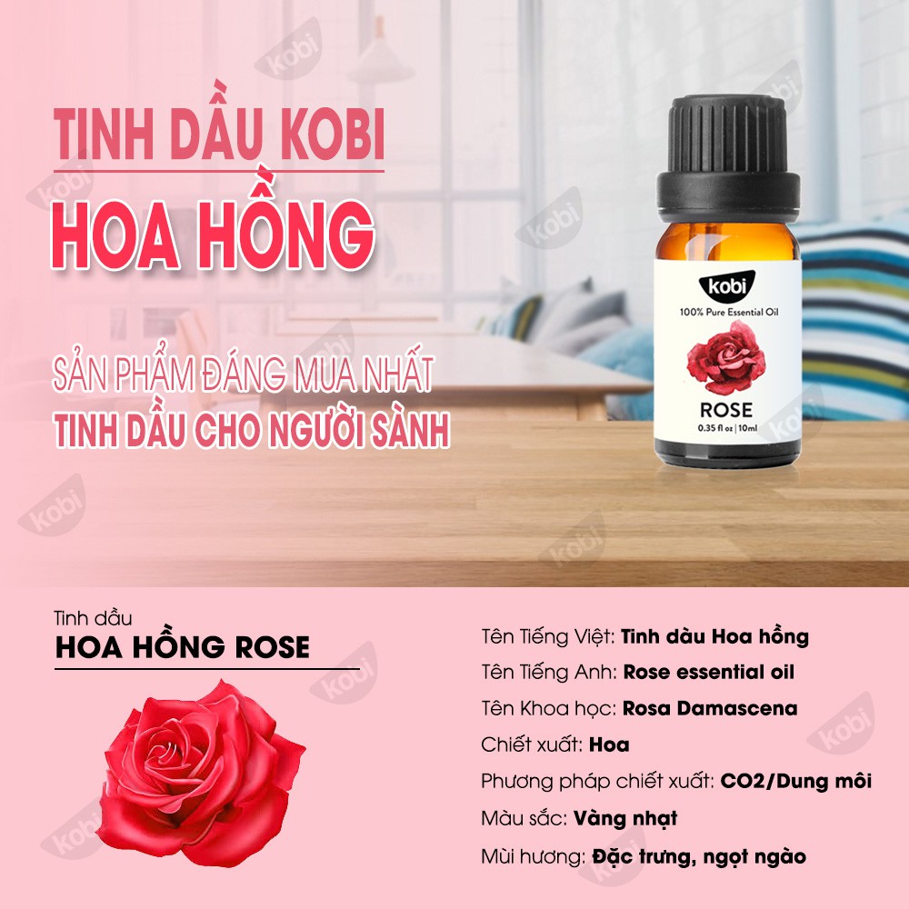 Tinh dầu Hoa Hồng Kobi Rose essential oil giúp làm trắng da, se khít lỗ chân lông - 5ml