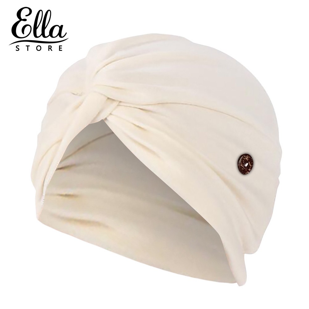 2 Mũ Turban Thắt Nút Chéo Màu Trơn Thời Trang Cho Nữ