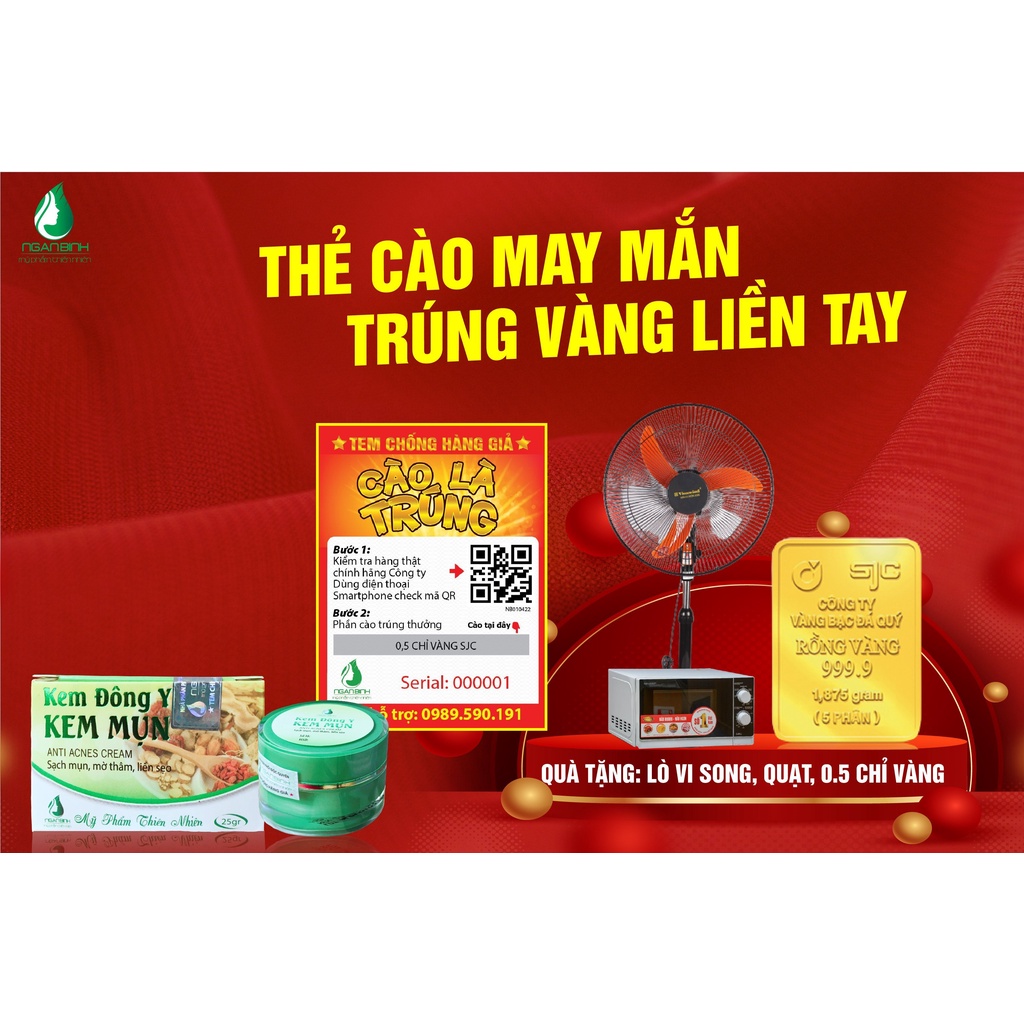 Kem mụn đông y Ngân Bình sạch mụn, trắng da, mờ nám hiệu quả, lành tính cho mọi loại da