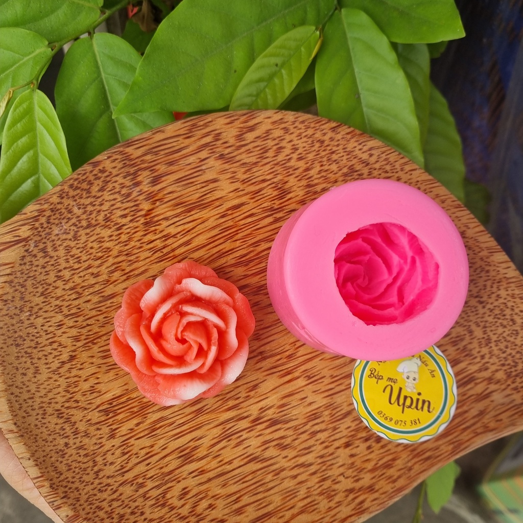Khuôn silicon hoa hồng mã V2 trang trí bánh sinh nhật rau câu khuôn nến thơm