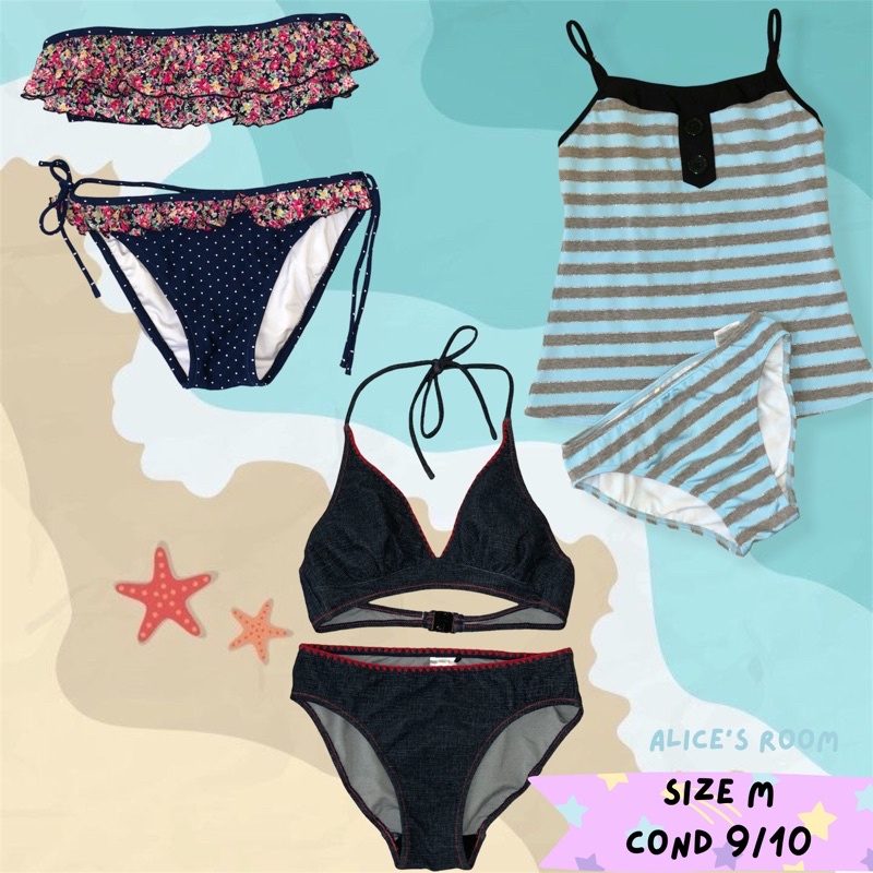 2HAND - SET BIKINI 2 MẢNH NHIỀU HOẠ TIẾT KIỂU RETRO VINTAGE 90S Y2K 👙