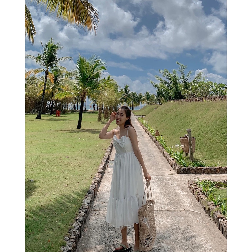 Váy voan hai dây nơ ngực 2 lớp V612 SUSTORE