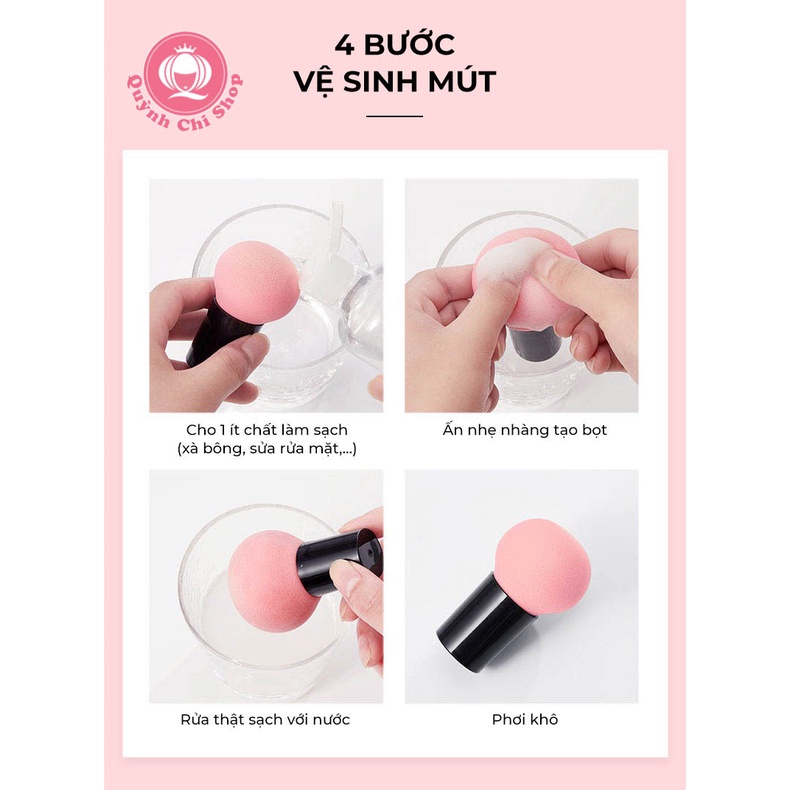 Bông trang điểm, mút tán kem nền phấn phủ Maycreate 4 màu - Hình Cây Nấm có tay cầm | BigBuy360 - bigbuy360.vn