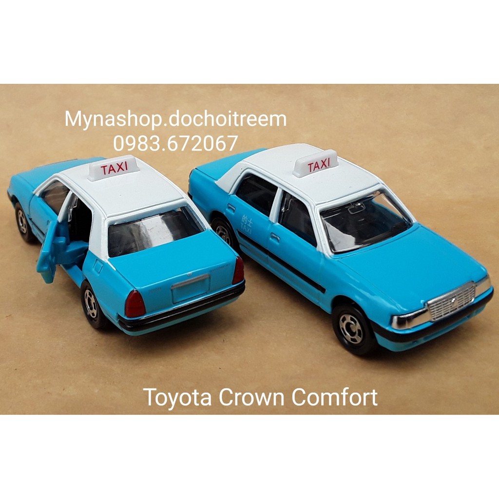 Xe mô hình tĩnh tomica không hộp - Toyota Crown Comfort - xe taxi Hồng Kông.