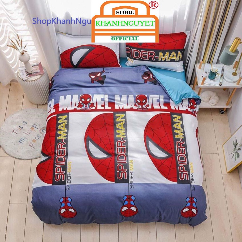 Bộ Chăn Ga Gối Cotton Poly Nhập Khẩu - Spiderman (SP001179)