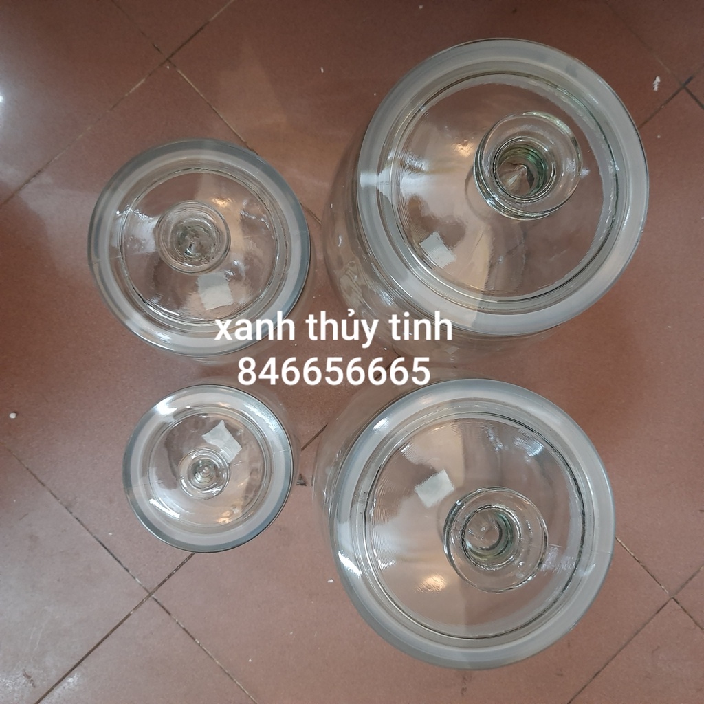 Bình thủy tinh HD12 ngâm hoa quả, ngâm sâm, muối dưa, muối cà, trưng bày - 2,35 lít