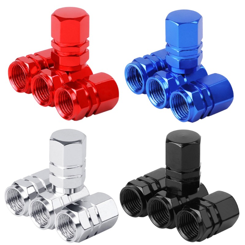 Bộ 4 Nắp Đậy Van Bơm Bánh Xe Hơi Bằng Chất Liệu Hợp Kim
