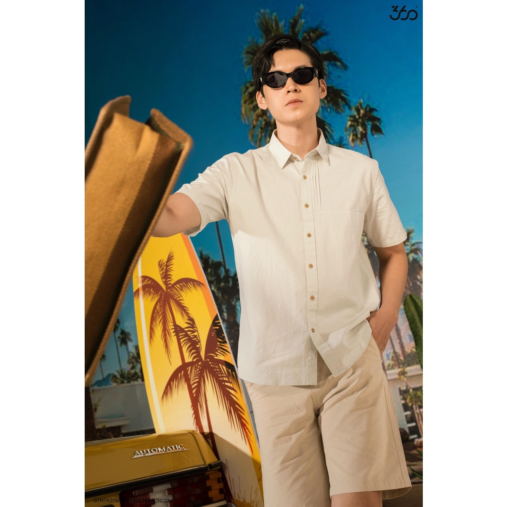 Áo sơ mi nam 360BOUTIQUE ngắn tay cổ bẻ - STNTK224 | BigBuy360 - bigbuy360.vn