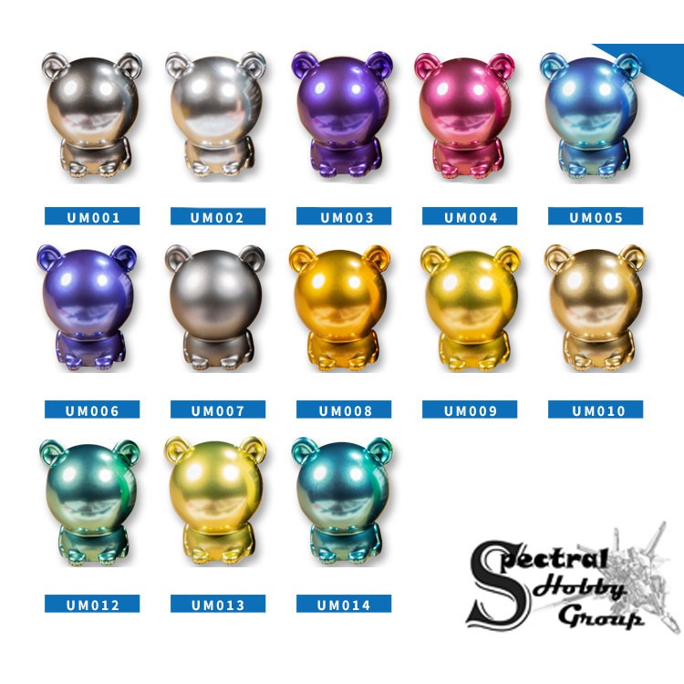 Sơn mô hình Alchemy Metallic Clear candy paint color Series màu kim loại UM 001 ... 014 Red Blue