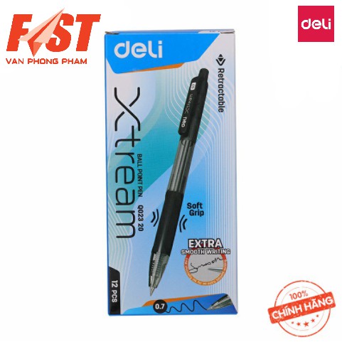 [NowShip] Bút Bi Bấm Ngòi 0.5 / 0.7 XTREAM DELI - 1 Cây